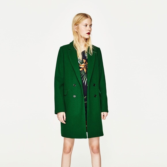 green coat zara